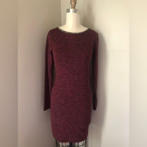 Superdry Burgandy dress. It has Silver beaded neckline. Size M.